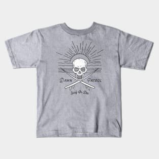 Dawn Patrol - Surf Or Die White Skull Insignia Kids T-Shirt